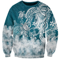 Polynesian Sea Turtle Sweatshirt Tribal LT6 Unisex Blue - Polynesian Pride