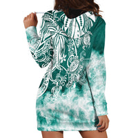 Polynesian Sea Turtle Hoodie Dress Tribal Green LT6 - Polynesian Pride