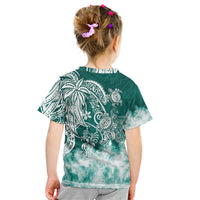Polynesian Sea Turtle Kid T Shirt Tribal Green LT6 - Polynesian Pride