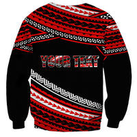 (Custom Personalised) Happy Fathers Day Polynesian Sweatshirt I Love You Dad Red LT6 - Polynesian Pride