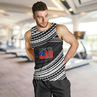 (Custom Personalised) Happy Fathers Day Samoa Men Tank Top I Love You Dad Black LT6 - Polynesian Pride