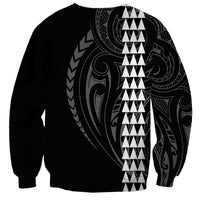 Polynesian Sweatshirt Hawaiian Warrior and Aloha Girl With Hammerhead Shark Tattoos White LT6 - Polynesian Pride