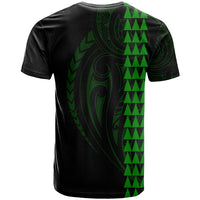 Polynesian T Shirt Hawaiian Warrior and Aloha Girl With Hammerhead Shark Tattoos Green LT6 - Polynesian Pride