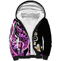 Plumeria Polynesian Sherpa Hoodie Trending Pink LT6 Unisex Pink - Polynesian Pride