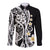 Plumeria Polynesian Long Sleeve Button Shirt Trending Black LT6 Unisex Black - Polynesian Pride