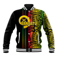 Custom Vanuatu Baseball Jacket Polynesian Tribal LT6 Unisex Black - Polynesian Pride