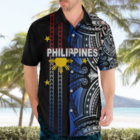 Custom Philippines Hawaiian Shirt Polynesian Tribal Black LT6 - Polynesian Pride