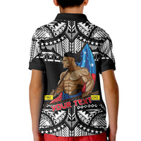 (Custom Personalised) Samoa Pride Kid Polo Shirt Tribal Patterns Black LT6 - Polynesian Pride