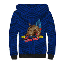 (Custom Personalised) Samoa Pride Sherpa Hoodie Simple Blue Style LT6 - Polynesian Pride