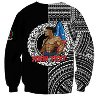 (Custom Personalised) Samoa Pride Sweatshirt Polynesian Patterns Black LT6 - Polynesian Pride