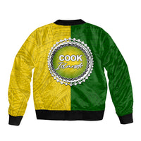 Cook Islands Bomber Jacket Yellow-Green Half Style LT6 - Polynesian Pride
