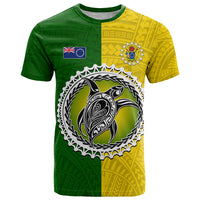 Cook Islands T Shirt Yellow Green Half Style LT6 Green - Polynesian Pride