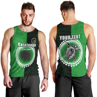 Custom Rarotonga Of Cook Islands Men Tank Top Mix Half Black LT6 - Polynesian Pride