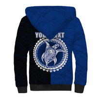 Custom Rakahanga Of Cook Islands Sherpa Hoodie Mix Half Black LT6 - Polynesian Pride