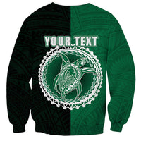 Custom Mitiaro Of Cook Islands Sweatshirt Mix Half Black LT6 - Polynesian Pride