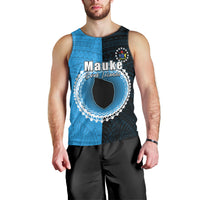 Custom Mauke Of Cook Islands Men Tank Top Mix Half Black LT6 - Polynesian Pride