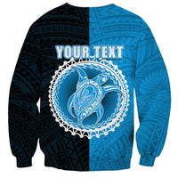 Custom Mauke Of Cook Islands Sweatshirt Mix Half Black LT6 - Polynesian Pride