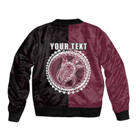 Custom Mangaia Of Cook Islands Bomber Jacket Mix Half Black LT6 - Polynesian Pride