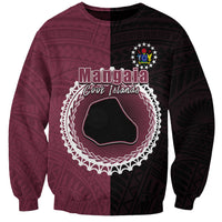 Custom Mangaia Of Cook Islands Sweatshirt Mix Half Black LT6 Unisex Maroon - Polynesian Pride