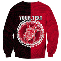 Custom Atiu Of Cook Islands Sweatshirt Mix Half Black LT6 - Polynesian Pride