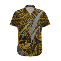 Polynesian Guam Hawaiian Shirt with Coat Of Arms Claws Style - Gold LT6 Gold - Polynesian Pride
