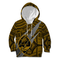 Polynesian Guam Kid Hoodie with Coat Of Arms Claws Style - Gold LT6 Hoodie Gold - Polynesian Pride