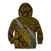 Polynesian Guam Kid Hoodie with Coat Of Arms Claws Style - Gold LT6 - Polynesian Pride