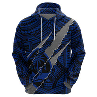 Polynesian Guam Hoodie with Coat of Arms Claws Style Blue LT6 - Polynesian Pride