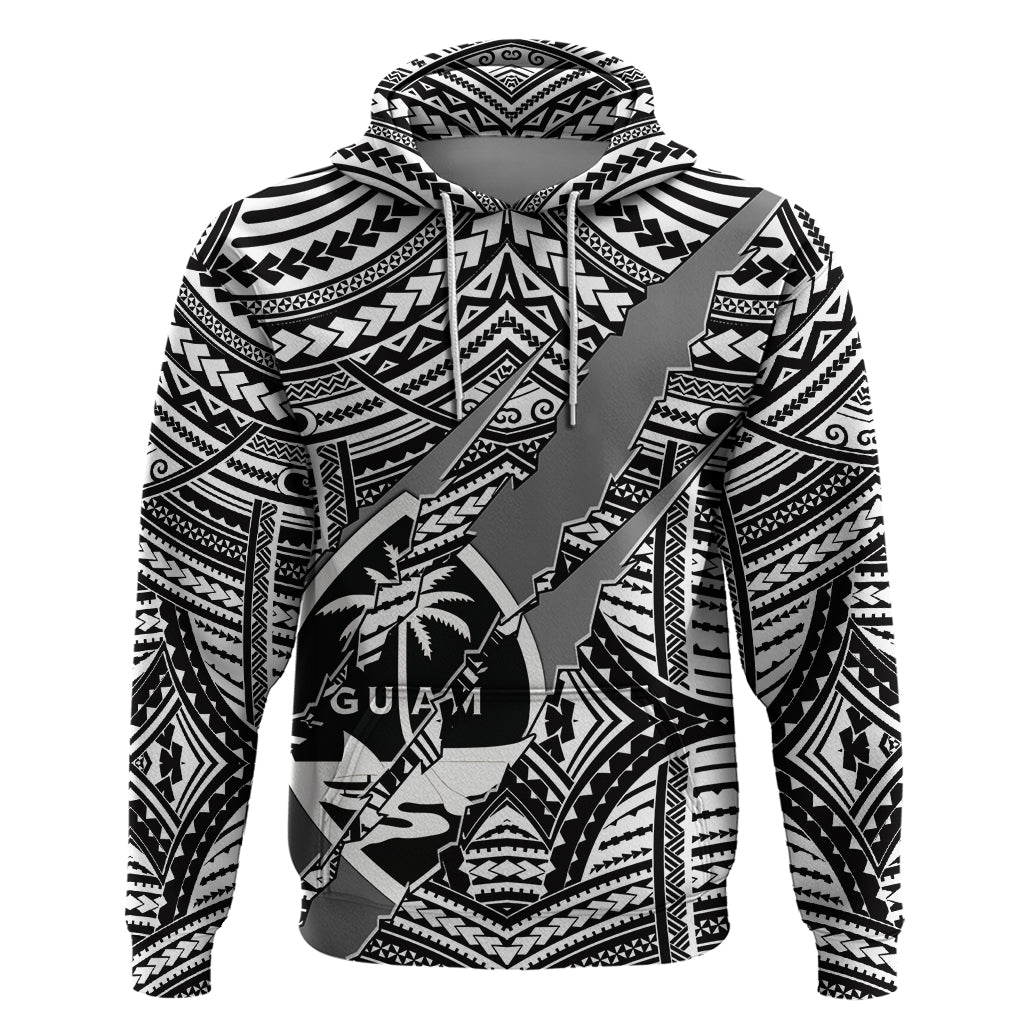 Polynesian Guam Hoodie with Coat of Arms Claws Style White LT6 White - Polynesian Pride