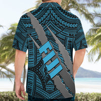 Polynesian Fiji Hawaiian Shirt with Coat Of Arms Claws Style - Blue LT6 - Polynesian Pride