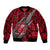 Polynesian Samoa Bomber Jacket with Coat Of Arms Claws Style - Red LT6 Unisex Red - Polynesian Pride