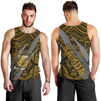 Polynesian Samoa Men Tank Top with Coat Of Arms Claws Style - Gold LT6 - Polynesian Pride