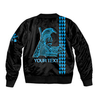 Custom Hawaii Bomber Jacket King Kamehameha Day - Blue LT6 - Polynesian Pride