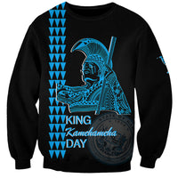 Custom Hawaii Sweatshirt King Kamehameha Day - Blue LT6 Unisex Blue - Polynesian Pride