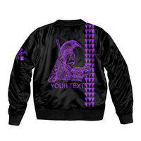 Custom Hawaii Bomber Jacket King Kamehameha Day - Purple LT6 - Polynesian Pride