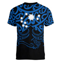 Matariki New Zealand Women V Neck T Shirt Maori New Year Blue LT6 - Polynesian Pride