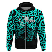 Matariki New Zealand Hoodie Maori New Year Turquoise LT6 - Polynesian Pride