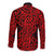 New Zealand Long Sleeve Button Shirt Maori Pattern Red LT6 - Polynesian Pride