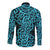 New Zealand Long Sleeve Button Shirt Maori Pattern Light Blue LT6 - Polynesian Pride