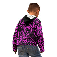 New Zealand Kid Hoodie Maori Pattern Purple LT6 - Polynesian Pride