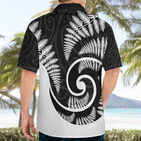 New Zealand Hawaiian Shirt Maori With Silver Fern White LT6 - Polynesian Pride