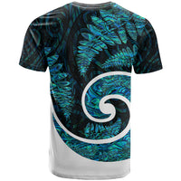 New Zealand T Shirt Maori With Silver Fern Papua Shell Green Ver.1 LT6 - Polynesian Pride