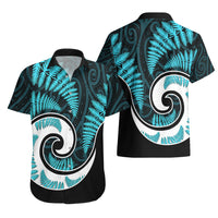 New Zealand Hawaiian Shirt Maori With Silver Fern Light Blue LT6 - Polynesian Pride