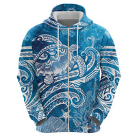 World Ocean Day Polynesian Pattern Hoodie Crystal Waves