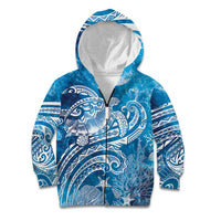World Ocean Day Polynesian Pattern Kid Hoodie Crystal Waves