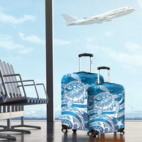 World Ocean Day Polynesian Pattern Luggage Cover Crystal Waves