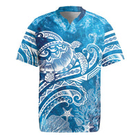 World Ocean Day Polynesian Pattern Rugby Jersey Crystal Waves