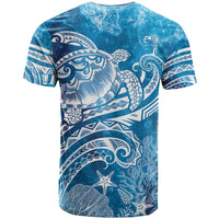World Ocean Day Polynesian Pattern T Shirt Crystal Waves