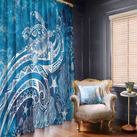 World Ocean Day Polynesian Pattern Window Curtain Crystal Waves