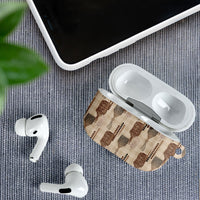 Aloha Hawaii Vintage Kahili Pa'a Lima AirPods Case Palaka Print Cozy Beige